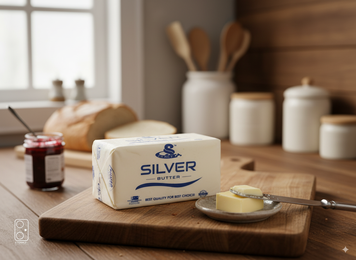 Fancy Silver Butter – premium rich creamy dairy butter block for spreading, baking, and cooking from Nameer Store & Baking Mart.