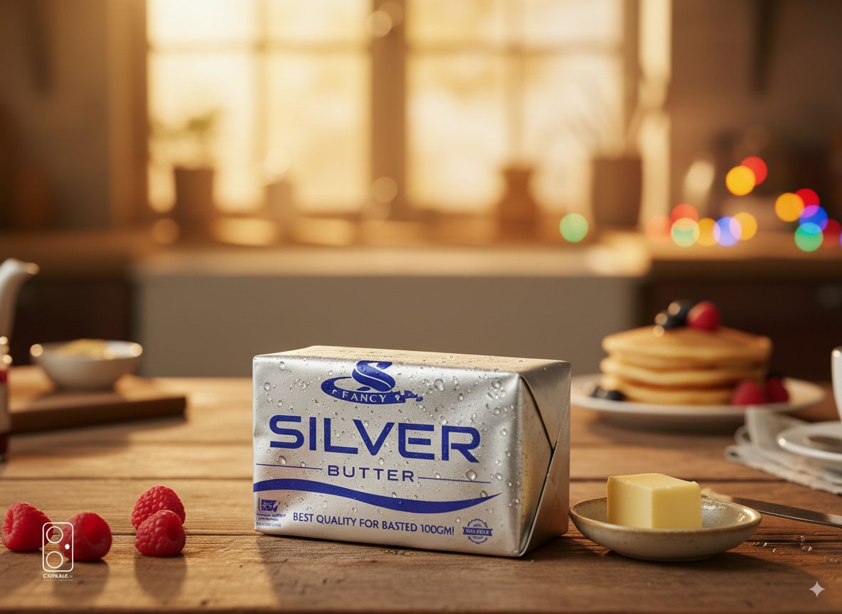 Fancy Silver Butter 100gm – slightly salted, rich and creamy dairy butter block for spreading, baking, and cooking from Nameer Store & Baking Mart.